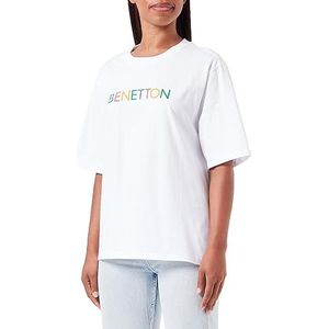 United Colors of Benetton Dames T-shirt, wit 901., XL