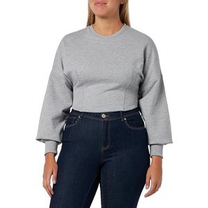 Pinko Groen sweatshirt en ribgebreid shirt met lange mouwen zonder kraag dames, I42_grigio Pioggerella, L