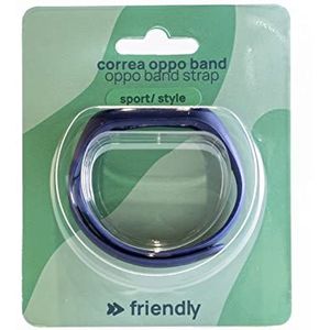 FRIENDLY LICENSE - Armband voor Mi Band - compatibel met Oppo Band Sport - van zachte en duurzame siliconen - kleur blauw - lengte verstelbaar 13-20,5 cm - reservearmband