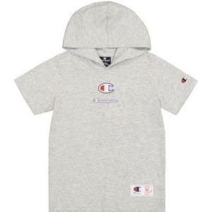 Champion Legacy Retro Sport B (306855) - SS Hooded T-shirt, Grijs Melange, 15-16 jaar (XXL) kinderen FW24, Grijs Melange, 15-16 jaar