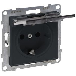 Stopcontact - Schuko - IP21 - Thermoplastic - Klapdeksel