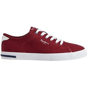 Pepe Jeans Heren Kenton Road M Sneaker, Donkerrood, 43 EU