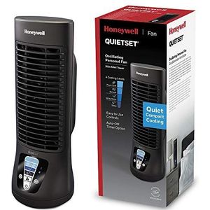 Honeywell QuietSet ventilator (oscillerend, persoonlijk, mini-torenventilator, stille werking) HTF210BE