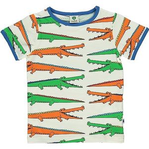 T-shirt met crocodiles, crème, 7-8 Jaar