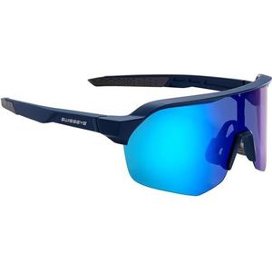 SWISSEYE Leisure Sportbril (100% UVA-, UVB- en UVC-bescherming, rubberen neus en beugeluiteinden, splintervrij materiaal TR90, incl. etui en microvezelzak), dark blue mat/grey