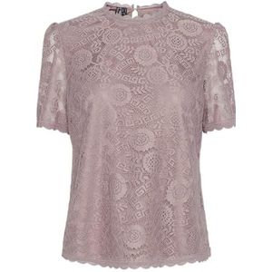 PIECES Pcolline Ss Lace Top Noos Bc T-shirt voor dames, Woorose, XS