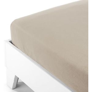 Caleffi 79398 Flanel Onderlaken voor Frans bed, zandkleurig