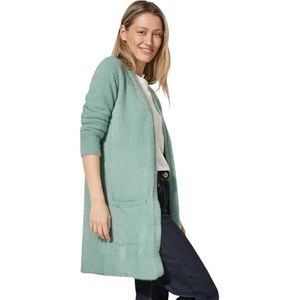 CECIL Cardigan met lange veren, Glaced Green Melange, M