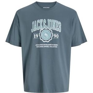 JACK & JONES Jjmako Tee Ss Crew Neck Pls - Plus Size, stormy weather, 5XL