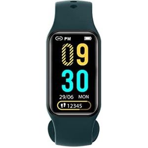 Blackview R1 Smartwatch, sporthorloge, 24 trainingsmodi, intelligente meldingen, hartslag- en slaapmonitor, menstruatiekalender, IP68 waterdicht, groene armband
