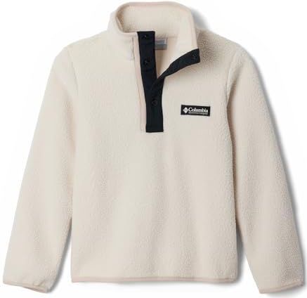 Columbia Youth Unisex Helvetia 2 Half Snap Fleece, Fleece Pull Over, Chalk/Black, XS