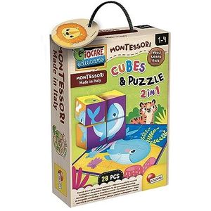 Lisciani Giochi Montessori 98347 Houten kubussen en puzzels voor kinderen