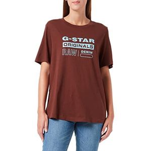 G-STAR RAW Dames Originals Label r t wmn T-Shirt, Brown (Chocolate lab 4107-D312), XS