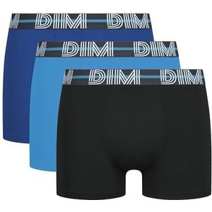 Dim Boxershorts voor heren, krachtige stijl, katoen, stretch, 3 stuks, zwart/azuurblauw/nachtblauw, Eén maat