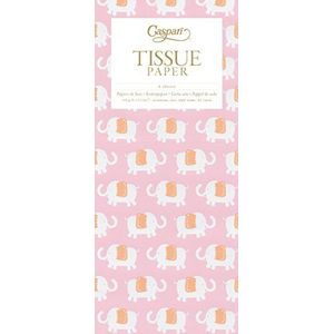 Caspari 8984TIS zijdepapier, motief olifant, roze