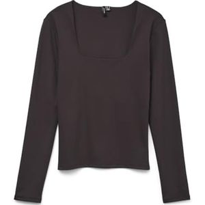 VERO MODA Vmmillion Ls Square Neck Top JRS Noos, chocolade taart, L