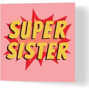 Wuzci ""Super Sister"" Verjaardagskaart, 150 mm Lengte x 150 mm Breedte