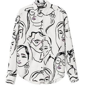 Desigual CAM_Faces, 1000 Blanco, S, wit, S
