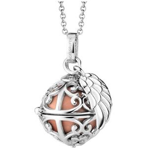 Engelsrufer - Halsketting - 925 Zilver - Engelenroeper met Klankbol - Rosé - Maat XS