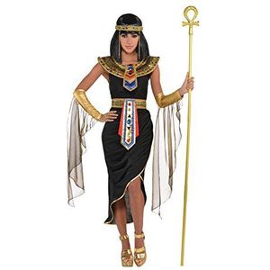 amscan 847815-55 kostuum Egyptische koningin met hoofddeksel voor volwassenen, maat 10-12-1 PC, niet effen, 38-40