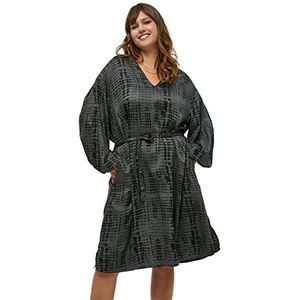 Peppercorn Gillian V-hals jurk voor dames, Curve 6 V, Beluga Green Print, 22