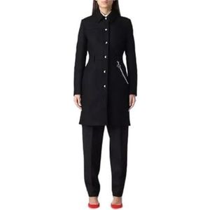 Love Moschino Dames gevoerd 78% Virgin Wol met Colour Contrast Knoppen Coat, Zwart, 38