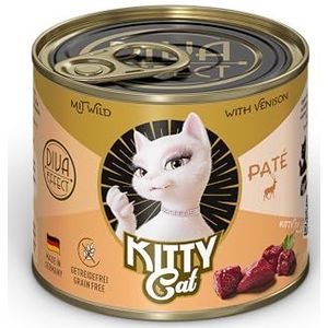 KITTY Cat Paté Wild, 6 x 200 g, natvoer voor katten, graanvrij kattenvoer met taurine, zalmolie en groenlipmossel, compleet voer met een hoog vleesgehalte, Made in Germany