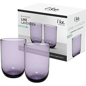 Villeroy & Boch – Like Lavender longdrinkglas set 2dlg., gekleurd glas paars, inhoud 385ml