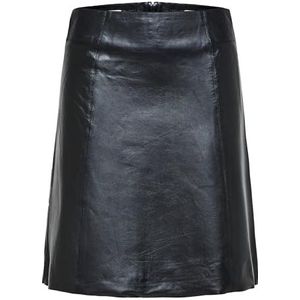 SELECTED FEMME Dames Slfnew Ibi Mw Leather Skirt B Noos lederen rok, zwart, 40