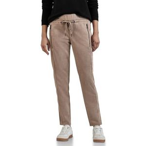 STREET ONE Broek in velours look, Driftwood Beige, 46W / 30L