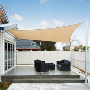 AXT SHADE Schaduwzeil 2,5x4,5m Rechthoek Waterdicht 95% UV-Bestending voor Buiten Luifel Balkon Tuin-Zand