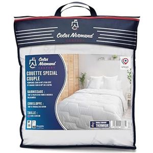 COLAS NORMAND - Speciaal dekbed voor koppels – dubbel comfort: gematigde zijde en warme kant - 240 x 220 cm - gemaakt in Frankrijk