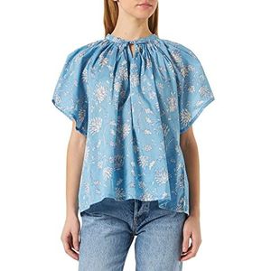 Part Two PardisPW to Top Relaxed Fit, Dusk Blue Block Print, 44 Vrouwen