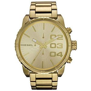 Diesel heren dubbele down 51 chronograaf goudkleurige roestvrijstalen horloge