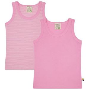 loud + proud Dubbelpak voor meisjes, fijn geribbeld, biologisch katoen en GOTS-gecertificeerd onderhemd, malve, 110-116