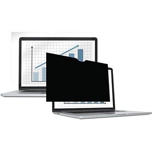 Fellowes Privascreen privacyfilter voor Macbook® Pro 16 inch / 40,64 cm, beschermt je scherm tegen nieuwsgierige blikken, 35,3 x 22,8 cm, zwart, 4819501