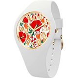Ice-Watch - ICE flower Poppy fields - Dames wit horloge met siliconen band - 020512 (Small)