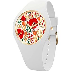 Ice-Watch - ICE flower Poppy fields - Dames wit horloge met siliconen band - 020512 (Small)