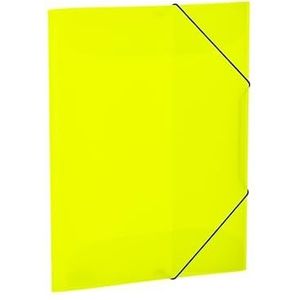 HERMA 19696 verzamelmap A3 doorschijnend neon geel, kinderhoekspanner-map van kunststof met binnenkleppen en elastiek, stabiele omslagmap van plastic voor jongens en meisjes