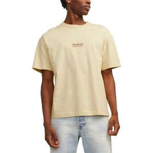 JACK & JONES Jormykonos Back Tee Ss Crew Neck Sn T-shirt voor heren, Italian Straw, M