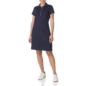 Nautica Easy Classic Polojurk voor dames, met korte mouwen, stretchkatoen, casual jurk, marineblauw, L