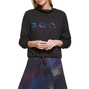 DKNY T-shirt voor dames, zwart, M