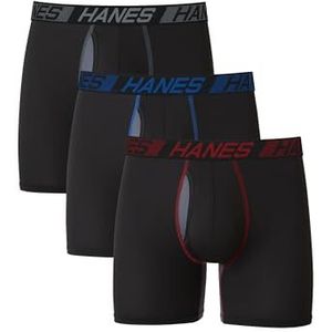 Hanes Total Support Pouch Men's Pack, Anti-Chafing, Moisture-Wicking Underwear with Cooling (Trunks Available), Boxer Brief-Black, XX-Large