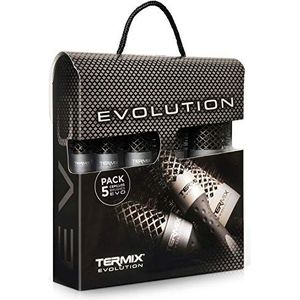 Termix Evolution Plus Professionele thermische ronde haarborstel met keramische buis voor de kapsalon. Speciaal voor dik en hard haar. Afro-Amerikaans haar. Set van 5 borstels