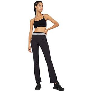 Trendyol Vrouwen Vrouw Sportkleding Normale Taille Rechte Joggingbroek, Zwart, L