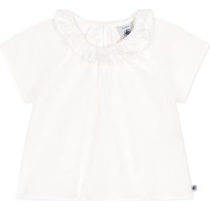 Petit Bateau Blouse met korte mouwen voor meisjes, Wit, 3 Maanden