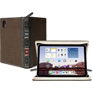 Twelve South BookBook Case voor iPad Mini 6 | Hardcover lederen hoes met meerdere kijkhoeken en document/kabel opslag voor iPad Pro + Apple Pencil, vintage bruin