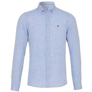Pure Heren 3801-550 casual slim fit shirt met lange mouwen, effen lichtblauw, XL