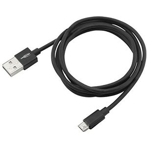 ANSMANN Micro-USB data- en laadkabel, zeer flexibele kabel van TPE-kunststof met gespoten trekontlasting, voor smartphones, tablets, gameconsoles, camera's, powerbanks, etc., lengte 120 cm