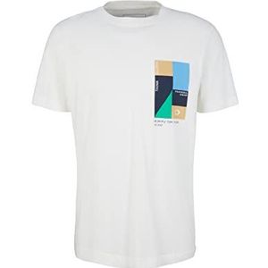 TOM TAILOR Denim Uomini T-shirt 1035582, 12906 - Wool White, M